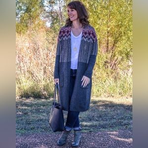 J. Jill Nordic Open Front Sweater Duster, X-large